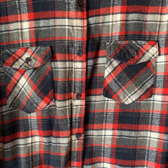 Cavalini Men's Plaid Button Up Shirt Red White Navy Size Medium - Picture 12 of 15